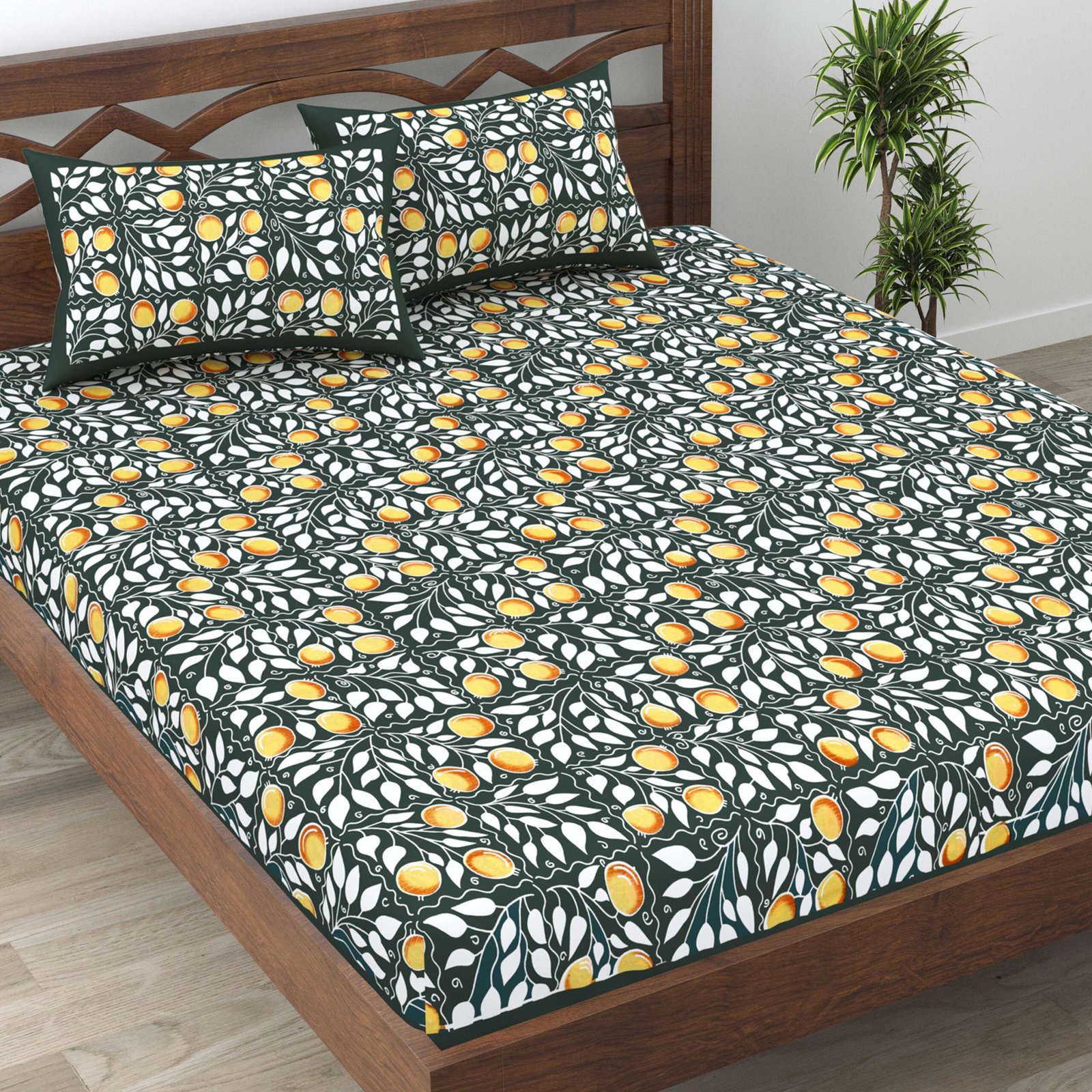 Rajasthani Traditionally Printed Cotton Doublebed Bedsheet With Pack of 2 Pillow Covers - Image 2